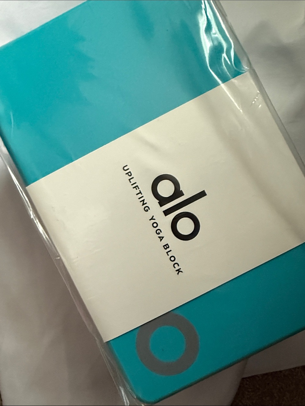 ALO Yoga Turquoise Uplifting Yoga Block with White Band